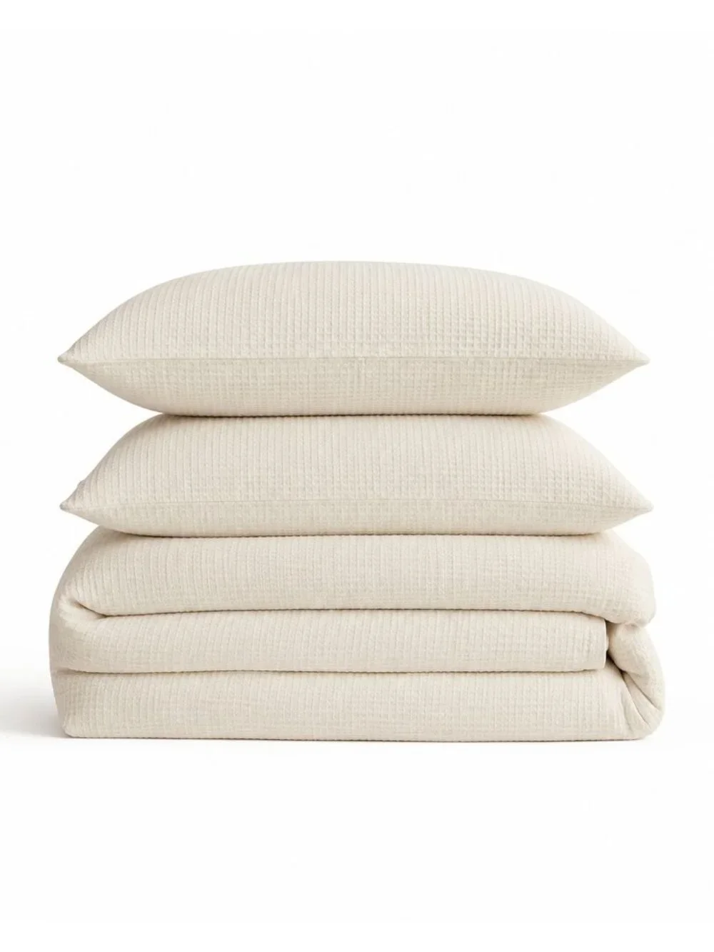 S25 | Quince Organic Luxe Honeycomb Duvet Cover King Cal King Undyed NWT